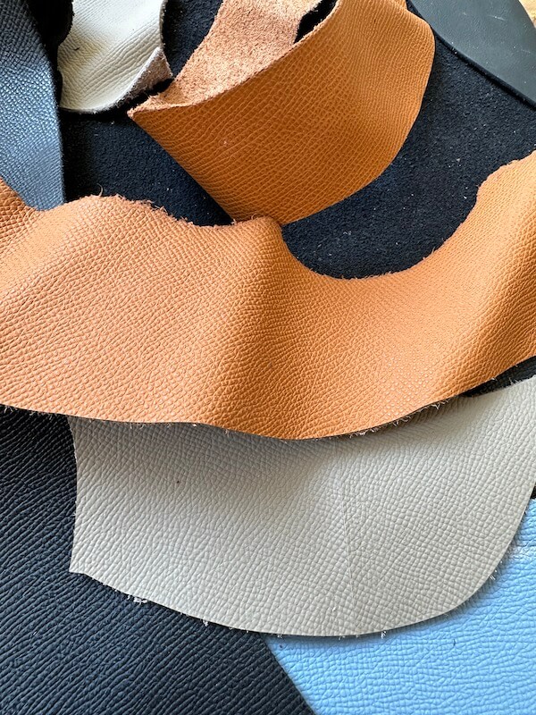 Calf Leather Scraps - Textured Front