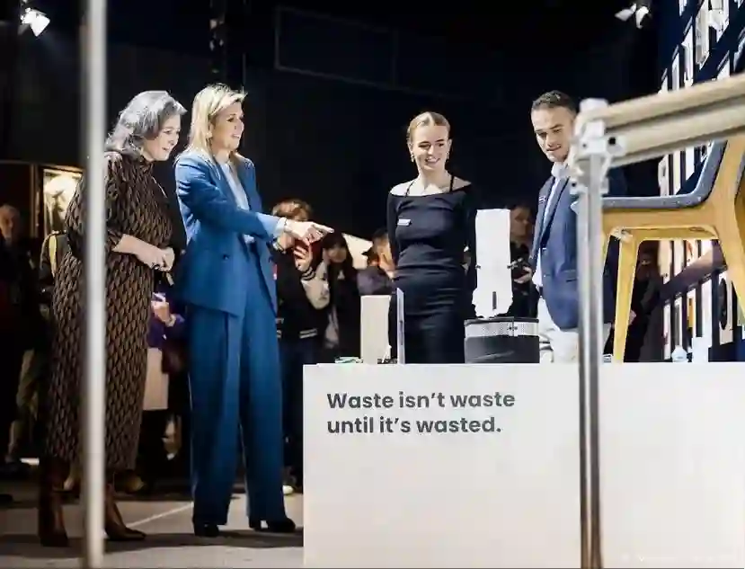 WasteBase and her Majesty from The Netherlands at the Dutch Design Week 2023
